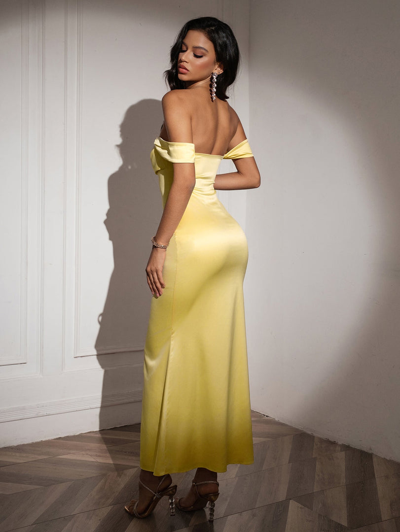 Off Shoulder Satin Backless Mermaid Dress | Prom Dress, Bridesmaid Dress