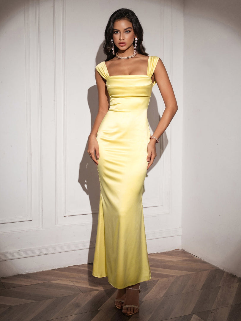 Off Shoulder Satin Backless Mermaid Dress | Prom Dress, Bridesmaid Dress