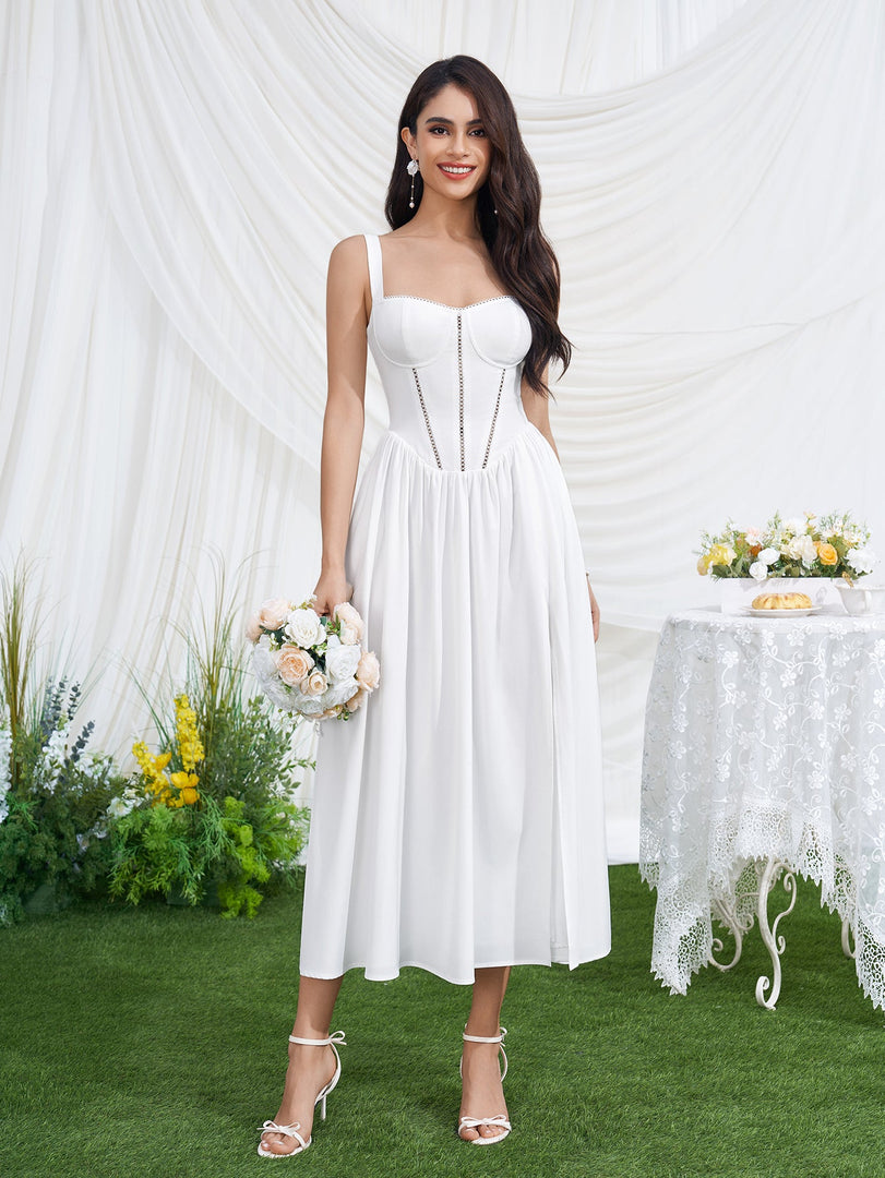 Openwork Split Thigh Pocket Floral Print Dress | Wedding Guest Dress, Vacation Dress