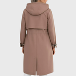 Load image into Gallery viewer, Women's Trench Coat Hooded Zip Front Drawstring Waist Longline Style
