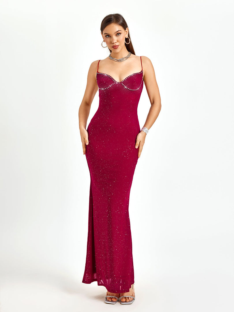 Rhinestone Beaded Bustier Mermaid Bodycon Dress | Cocktail Dress