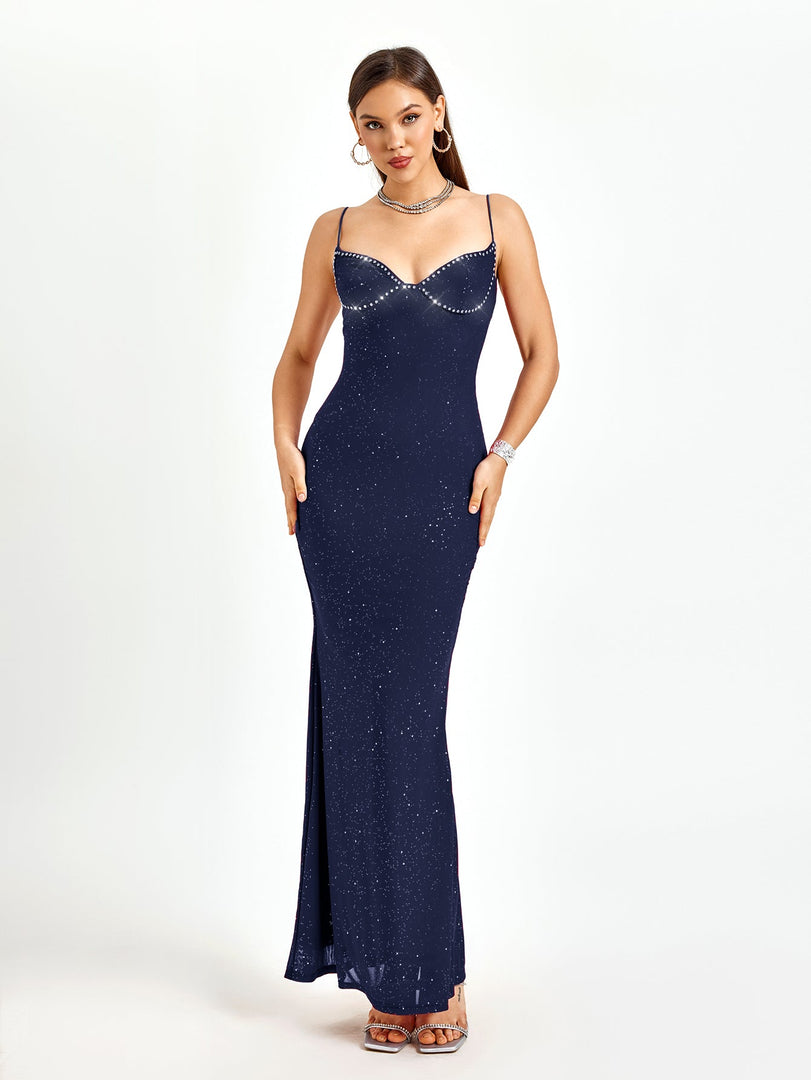 Rhinestone Beaded Bustier Mermaid Bodycon Dress | Cocktail Dress