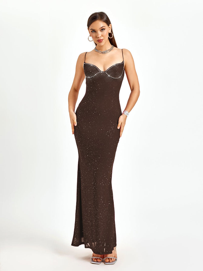 Rhinestone Beaded Bustier Mermaid Bodycon Dress | Cocktail Dress