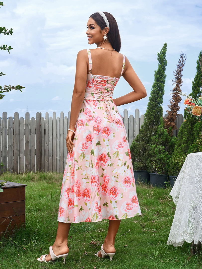 Ruched Bust Split Thigh Cami Dress | Vacation Dress