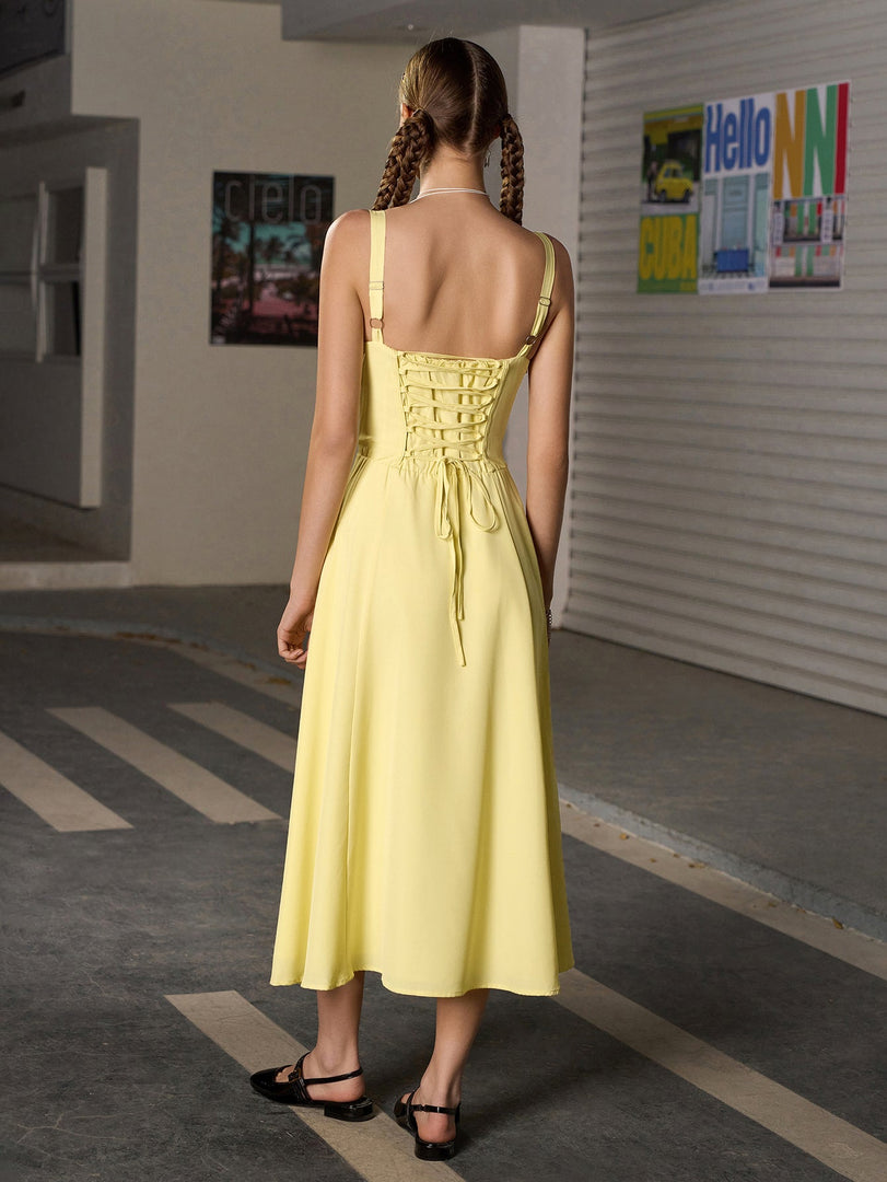 Ruched Bust Split Thigh Cami Dress | Vacation Dress