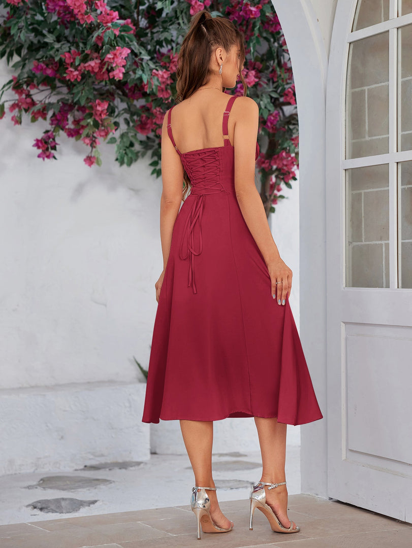 Ruched Bust Split Thigh Cami Dress | Vacation Dress