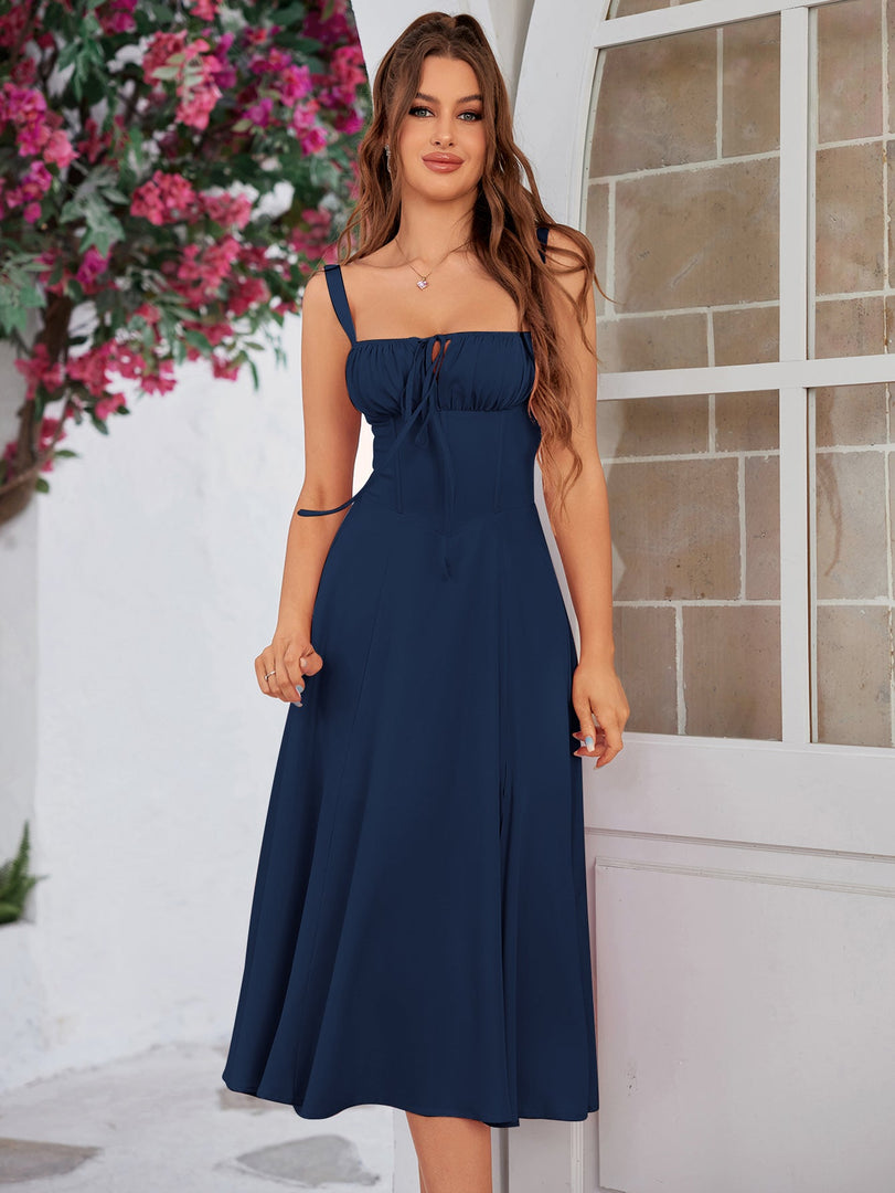 Ruched Bust Split Thigh Cami Dress | Vacation Dress