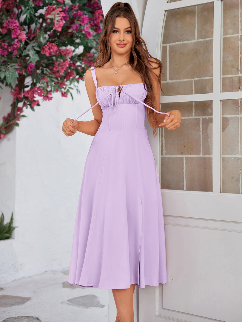 Ruched Bust Split Thigh Cami Dress | Vacation Dress