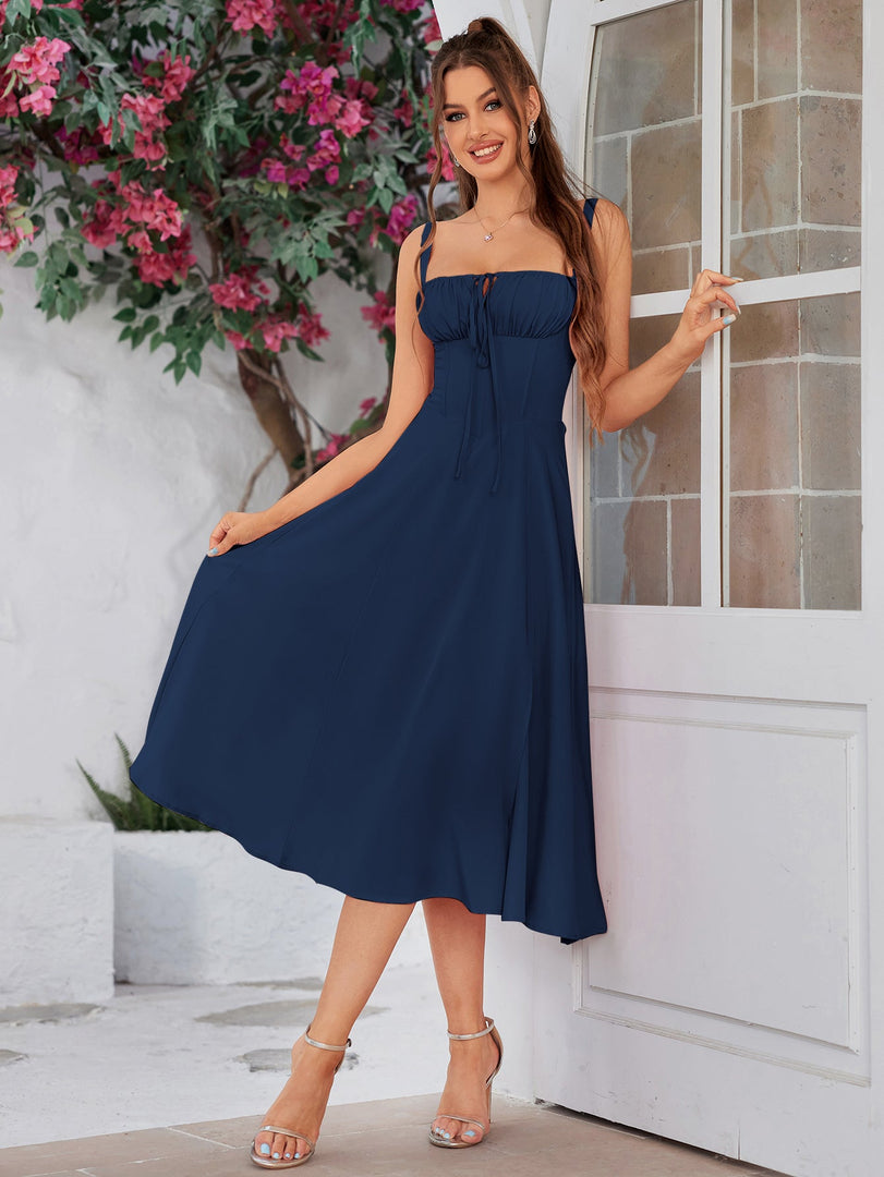 Ruched Bust Split Thigh Cami Dress | Vacation Dress