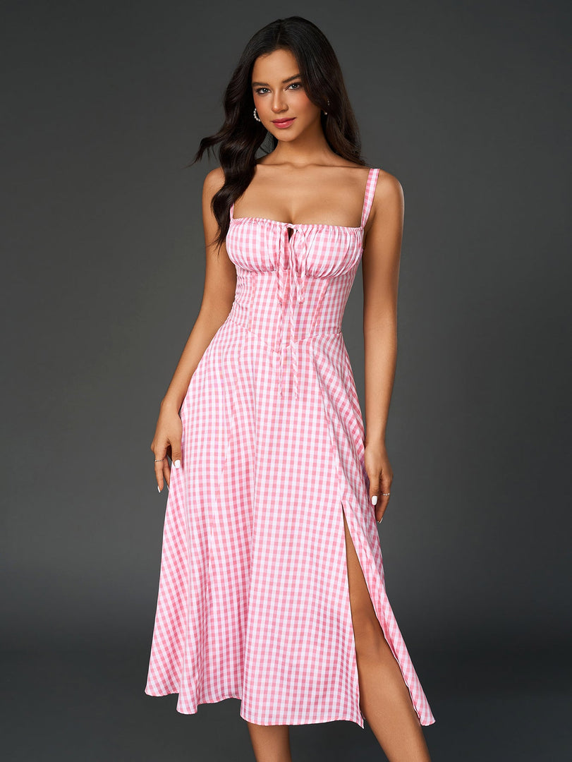 Ruched Bust Split Thigh Cami Dress | Vacation Dress