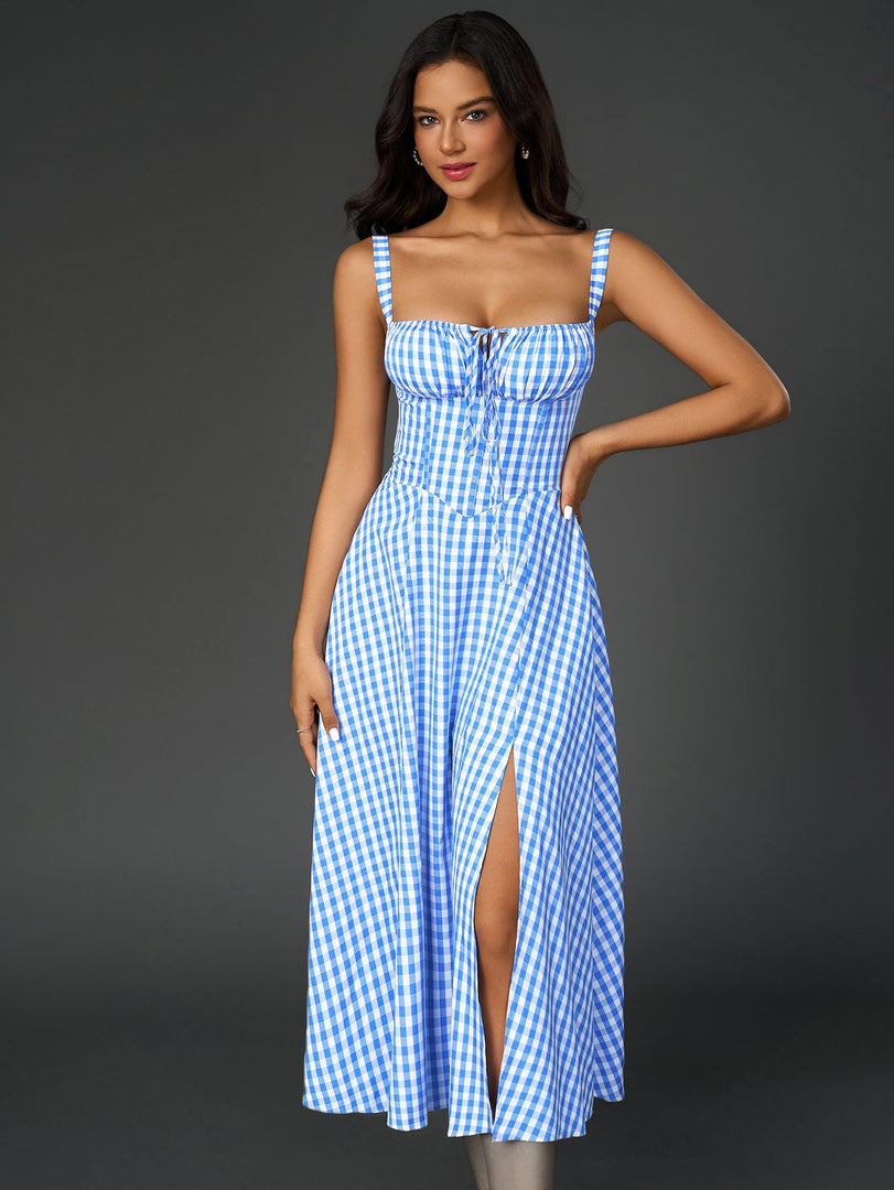 Ruched Bust Split Thigh Cami Dress | Vacation Dress