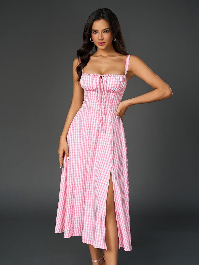 Ruched Bust Split Thigh Cami Dress | Vacation Dress