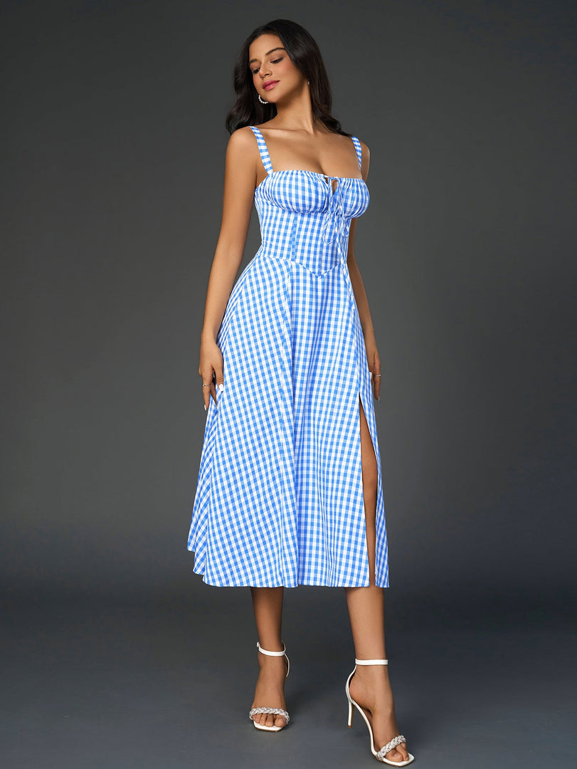 Ruched Bust Split Thigh Cami Dress | Vacation Dress