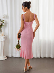 Ruched Bust Tie Front Mermaid Bodycon Dress | Cocktail Dress