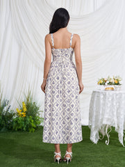 Ruched Crisscross Back Split Floral Print Dress | Wedding Guest Dress, Vacation Dress