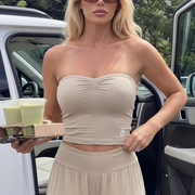 Rufina Ruched Cropped Tube Top