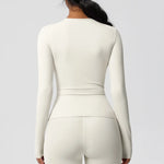 Load image into Gallery viewer, Luxurious Breathable Contoured Long Sleeve Yoga Top Nylon
