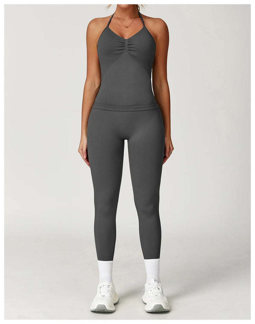 Breathable Contoured Halter Crop Sports Bra With Padding