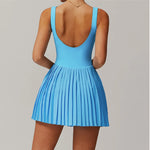 Load image into Gallery viewer, Luxurious Contoured Yoga Jumpsuit With Pleated Skirt Set
