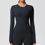 Load image into Gallery viewer, Luxurious Breathable Contoured Long Sleeve Yoga Top Nylon
