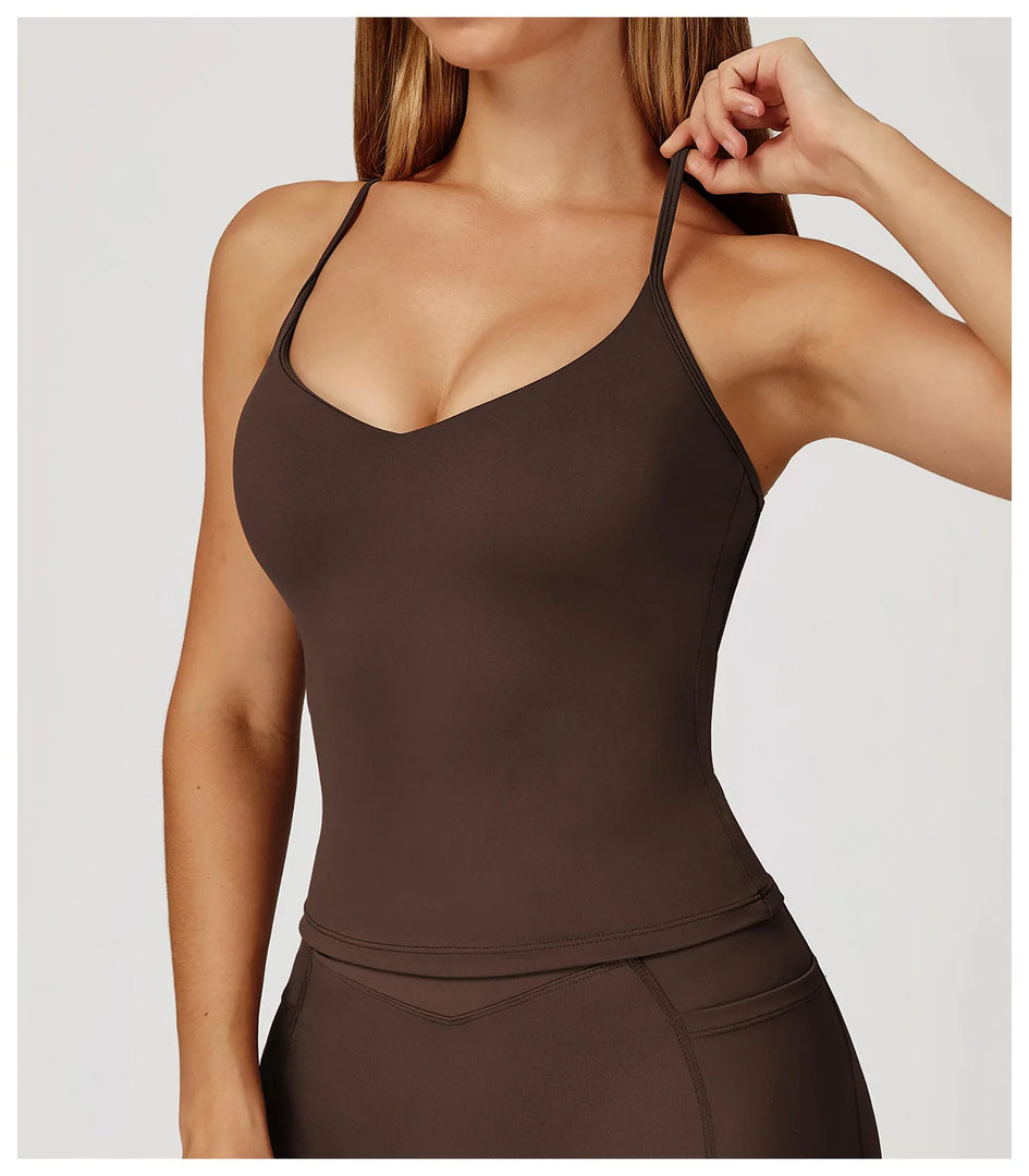 Cross Strap Light Weight Breathable Contour Sport Bra