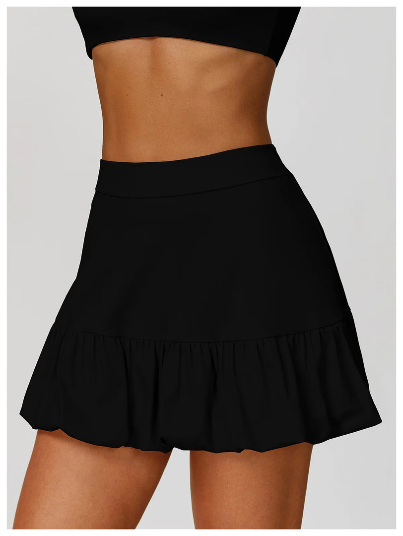 High Waist Tennis Skirt With Breathable Pockets Nylon