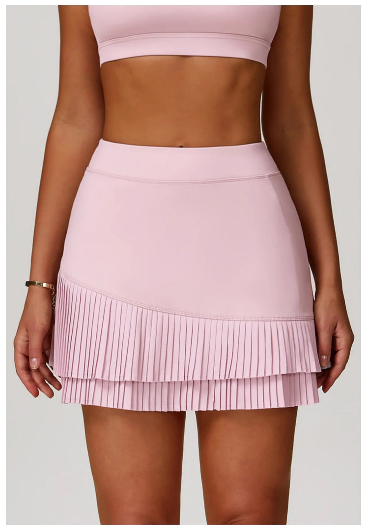 Elite Contoured Waist Pleated Tennis Skirt With Pockets