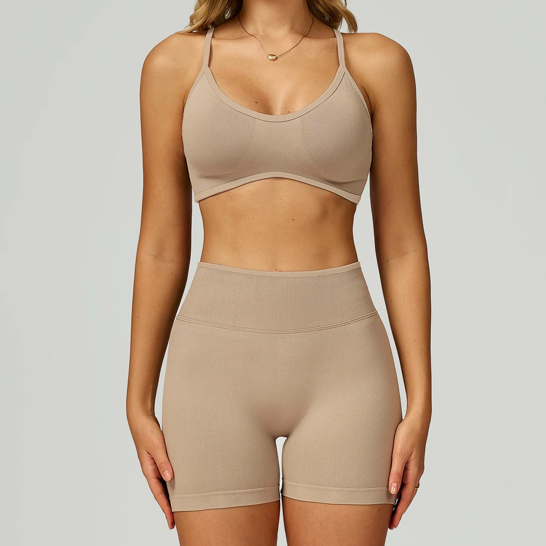 Seamless Contour 2-Piece Contemporary Yoga Set Breathable