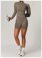 Load image into Gallery viewer, Zippered Performance Long-Sleeve Top Moisture-Wicking
