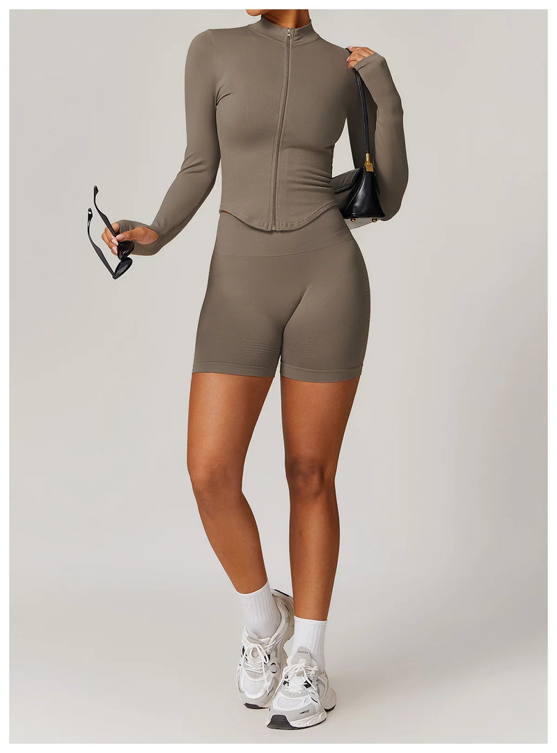 Zippered Performance Long-Sleeve Top Moisture-Wicking