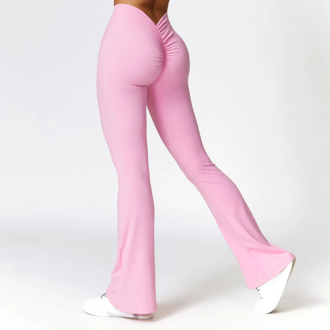 Contoured Flared Leggings With High Waist Silhouette