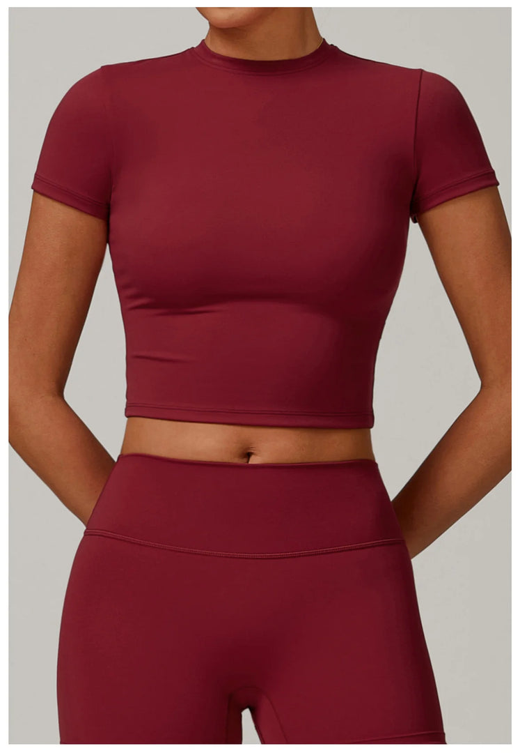 Sculpted Performance Yoga Top Short Sleeve Premium Nylon