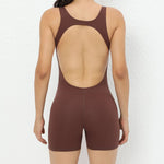 Load image into Gallery viewer, Backless One-Piece Yoga Tracksuit Breathable Nylon Knit
