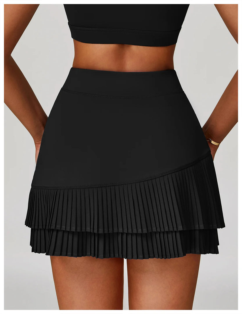 Elite Contoured Waist Pleated Tennis Skirt With Pockets