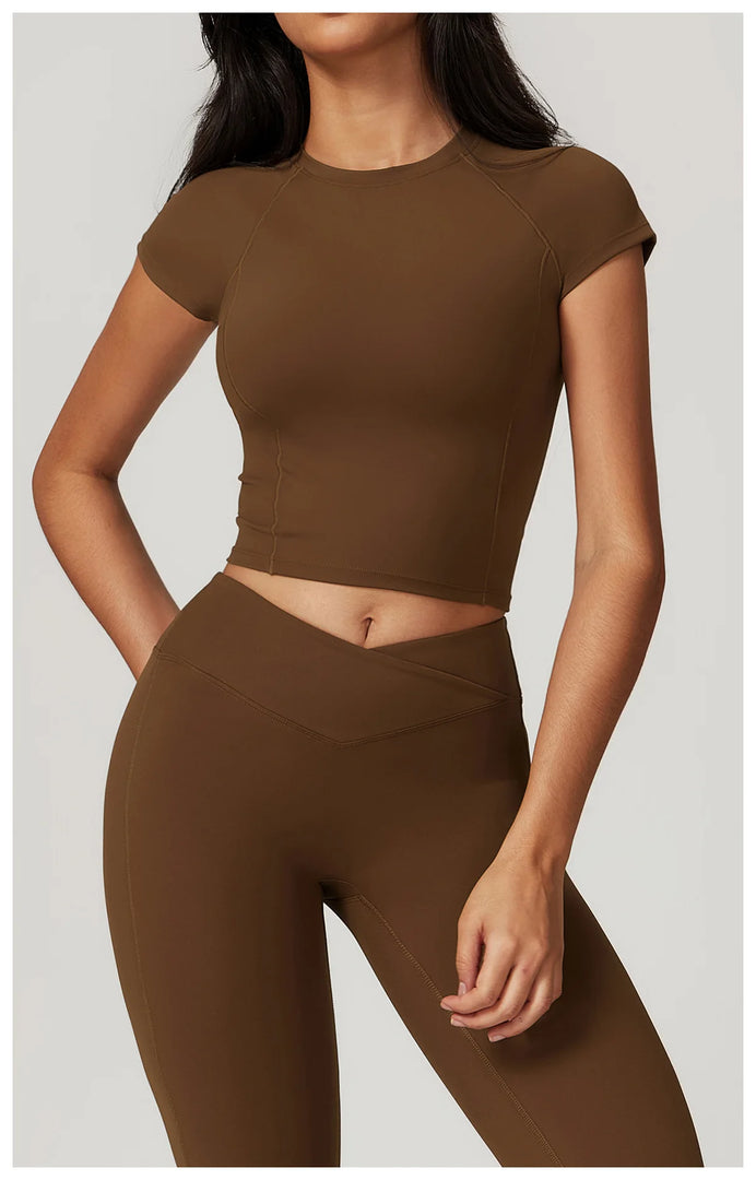 Breathable Seamless Studio Tee Nylon Knit For Running