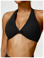 Load image into Gallery viewer, Breathable Contoured Nylon Halter Bralette With Twist
