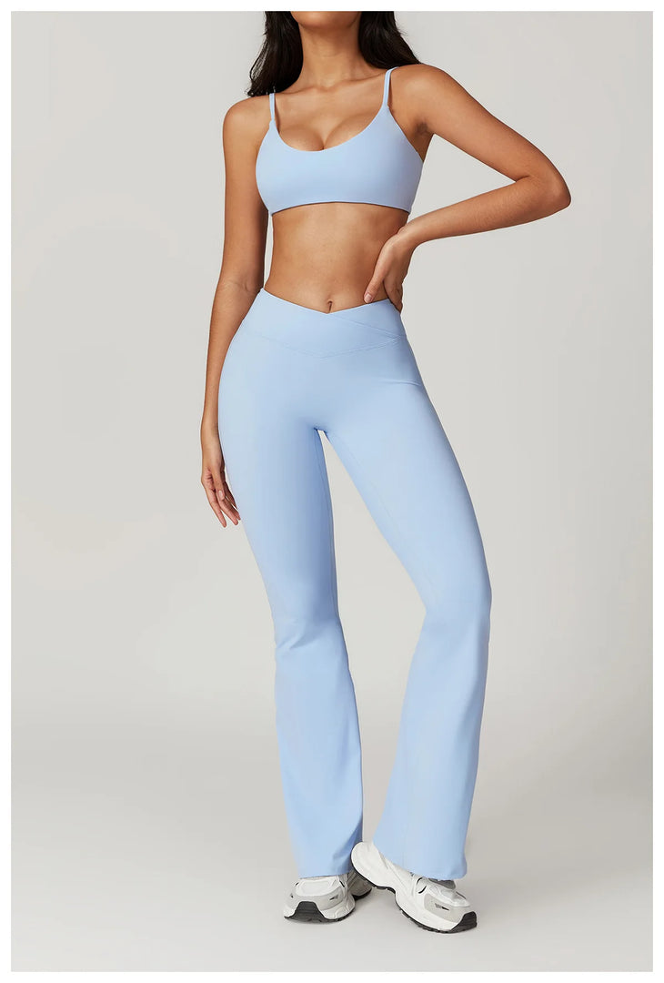 Seamless Flared Bell Bottoms Yoga Leggings High Waist
