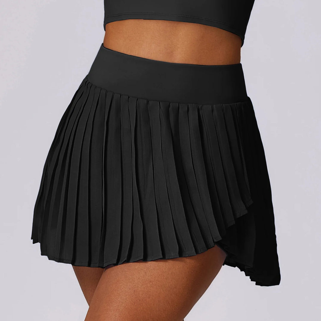 Pocketed High Waist Tennis Skirt Performance Wear Nylon