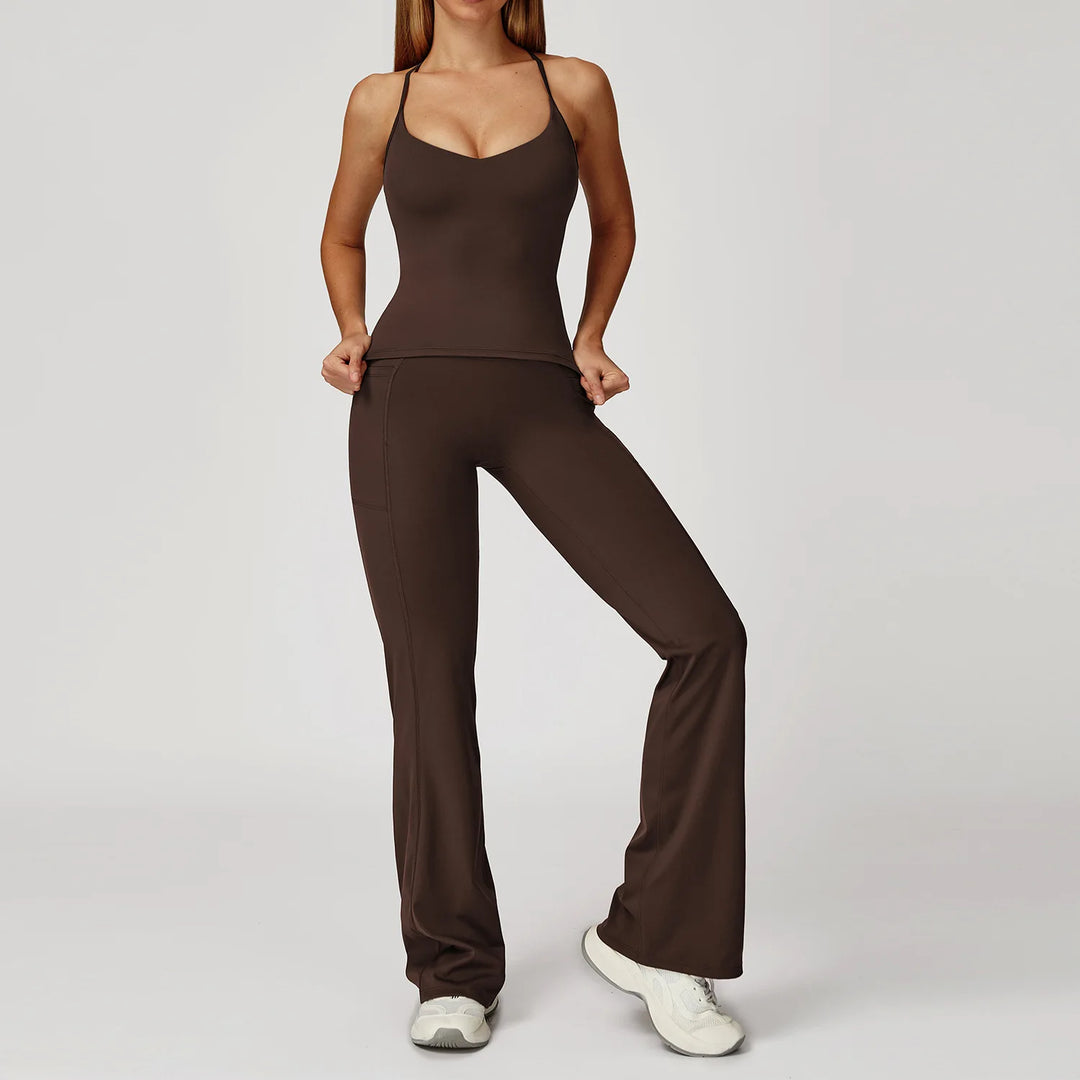 Two Piece Contoured Seamless Performance Athletic Set Nylon