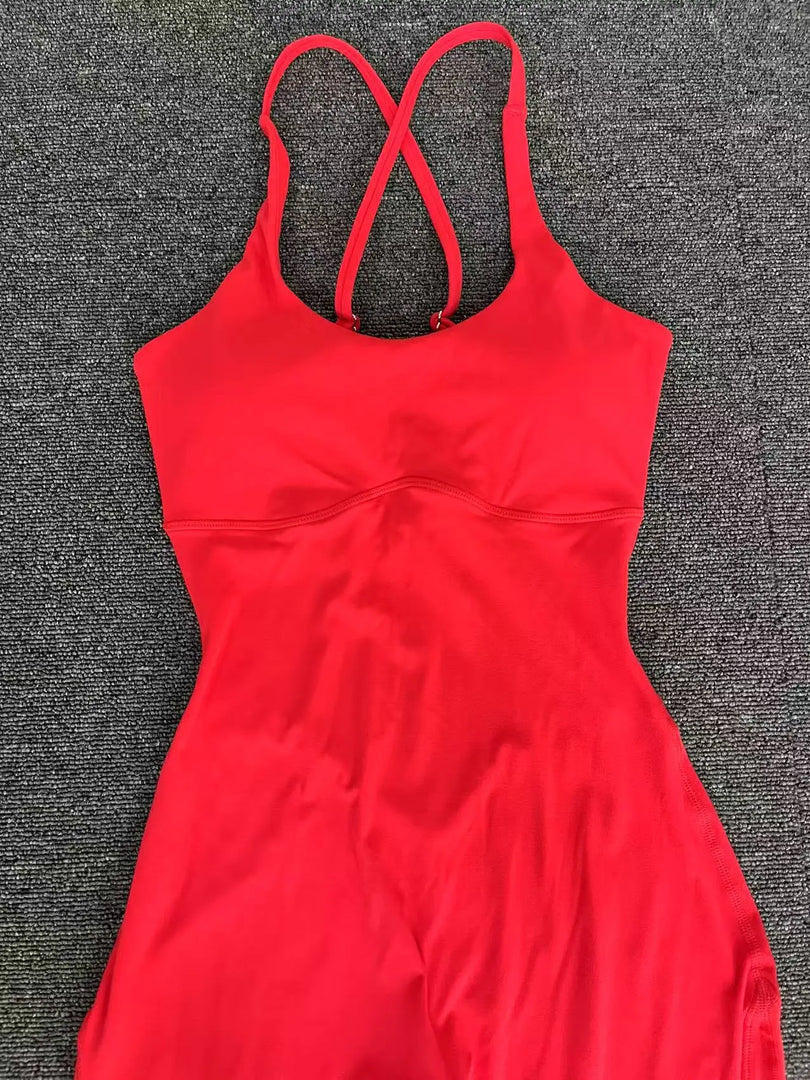 Luxe Sleeveless Yoga Jumpsuit Nylon Spandex