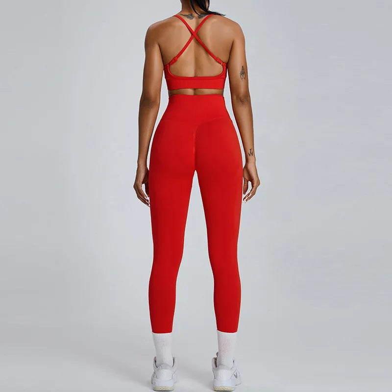 Seamless Performance Wear Set With High Waist Leggings