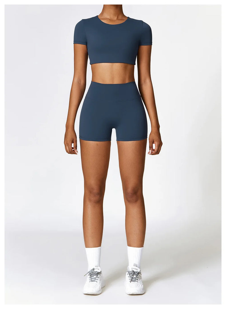 Seamless Contour Fit Yoga Crop Top Light Weight Nylon Knit