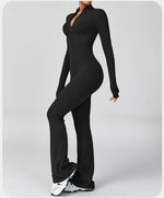 Load image into Gallery viewer, Zippered Contour Seamless Yoga Jump Suit Performance
