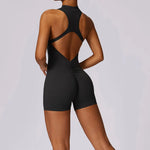 Load image into Gallery viewer, Luxurious Contour Performance Zip Front Yoga Romper
