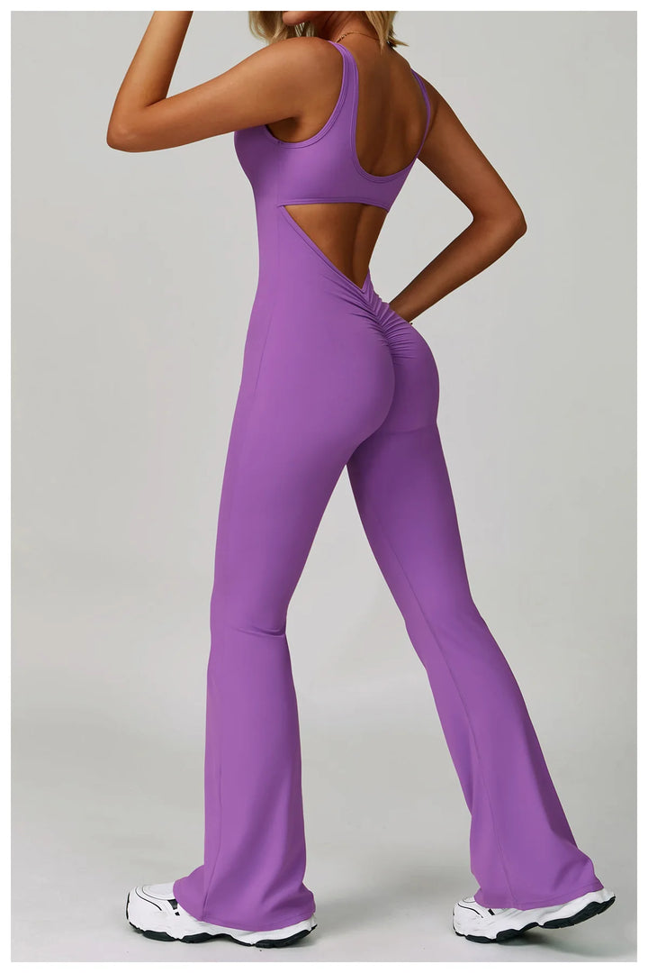 Contoured Back Zip Jumpsuit With Seamless Performance