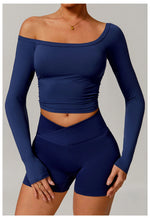 Load image into Gallery viewer, Performance Contour Knit Long Sleeve Yoga Top Nylon Spandex
