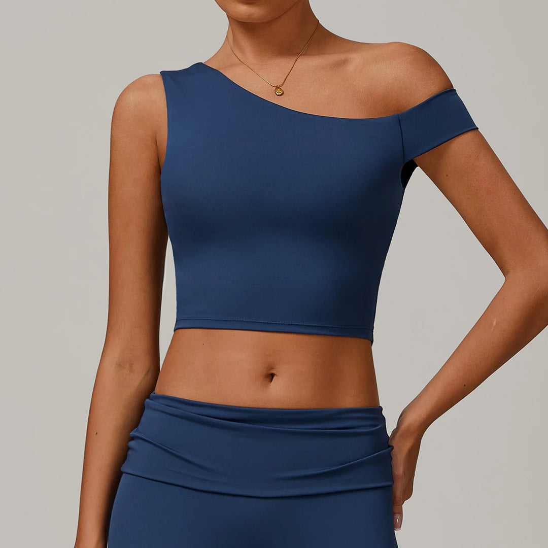 Breathable One Shoulder Sculpted Performance Contour Bra