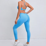 Load image into Gallery viewer, Two Piece Ribbed Seamless Studio Yoga Set Cross Back
