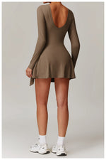 Load image into Gallery viewer, Backless Long Sleeve Contoured Bodysuit Jumpsuit
