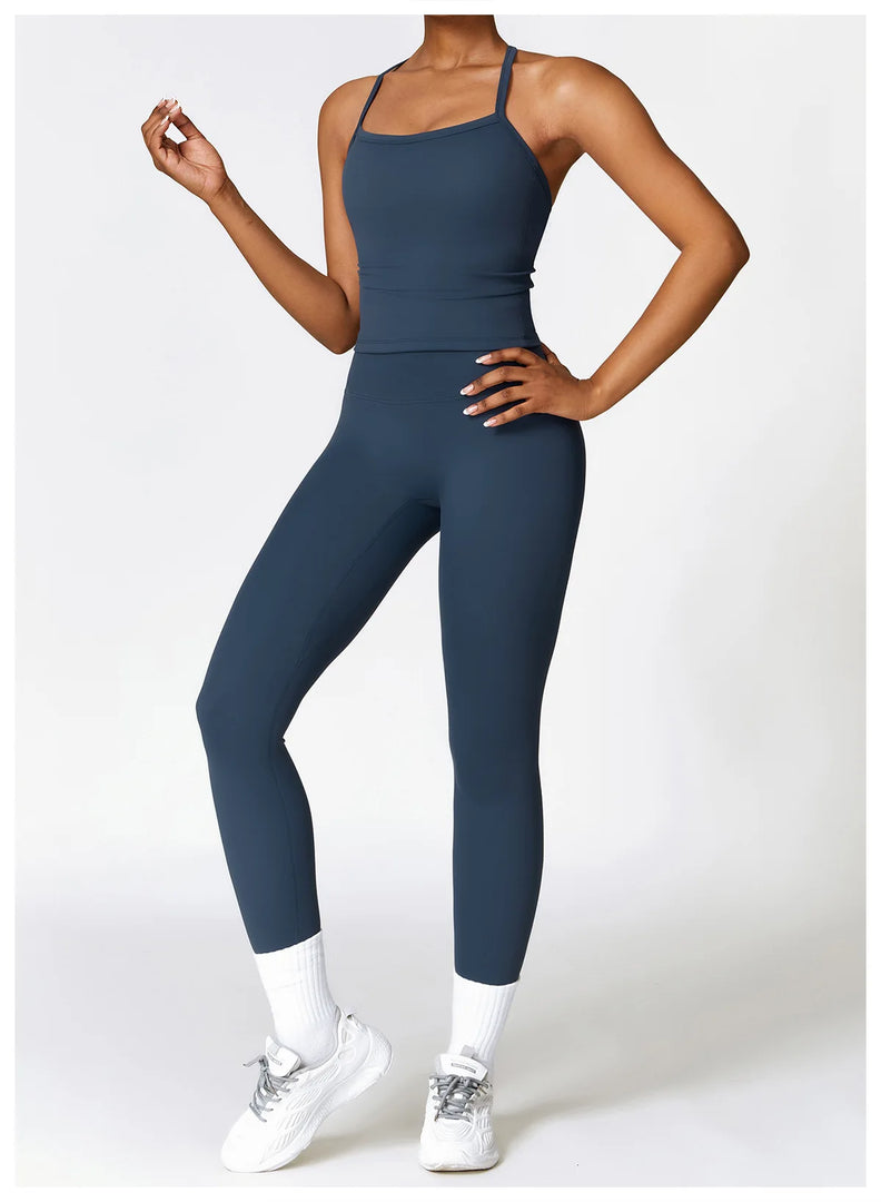 Seamless Sculpted Yoga Core Set Leggings Ribbed Contour